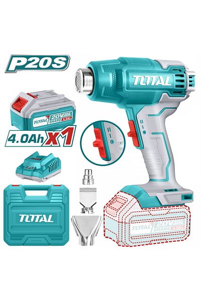 TOTAL 20V battery hair dryer, plastic bag with battery and charger