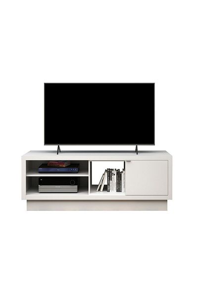 Danube Home Belinda TV Unit with 1 Door Up to 55 Inches - White L160xW40xH60cm