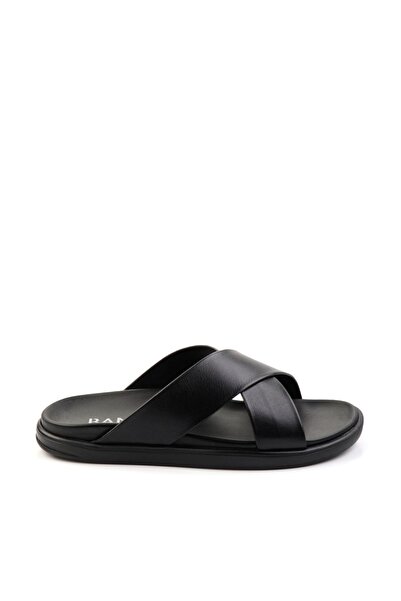 Bambi Siyah Leather Erkek Terlik E04863912543
