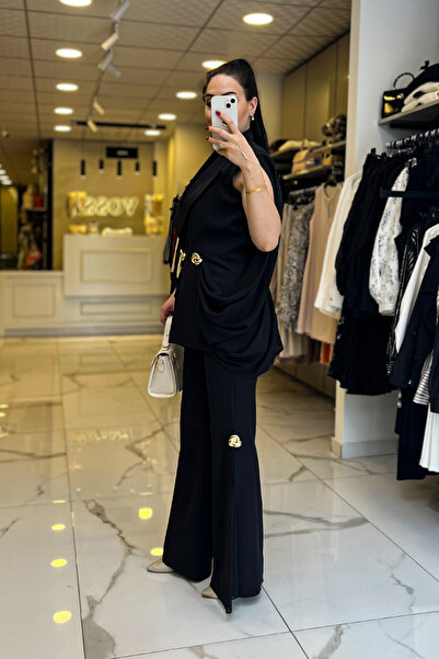 Vosse Mianotte Siyah Aksesuar Detaylı Takım