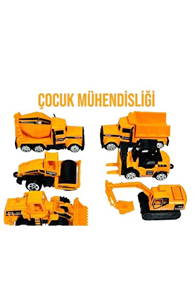 tmtoysandmore Inşaat Seti metal mini Beton Mikseri Kepçe Yol Düzeltici forklift kamyon pasta süsü (6lı yollanır)