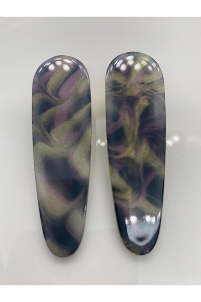 Gozibygoz إبزيم على شكل عظمة ملونة مكونة من قطعتين للسيدات