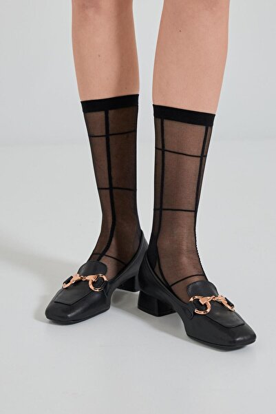 Katia&Bony Дамски тънки чорапи - Черен кариран цвят