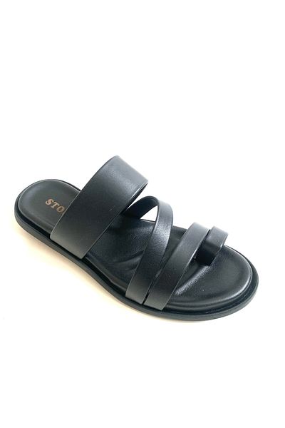 stok83 Ανδρικές Σαγιονάρες Παντόφλες από Γνήσιο Δέρμα