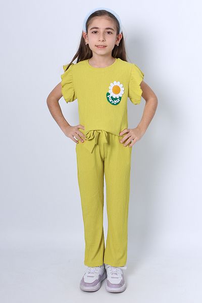 HÇM Girl's Double Set Frilly Daisy Embroidered F21