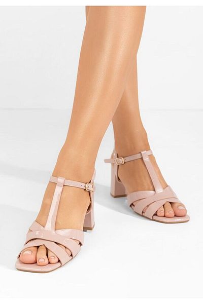B T Shoes Tamatha nude chunky heel sandals