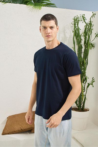 KLY Ανδρικό μπλουζάκι με κοντό μανίκι Navy Blue C0T1N5