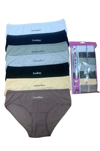 Miss Blue Moon Chiloți din bumbac lycra multicolori 7 zile pentru femei, pachet de 7 5430
