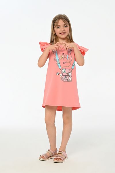 LupiaKids Rabbit Print Girl's Dress - Pink Short Sleeve Summer Comfortable Dress