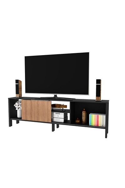 Danube Home رف تلفزيون سيدرو حتى 45 بوصة - أسود/لوزي، الطول 183 سم × العرض 30 سم × الارتفاع 56 سم