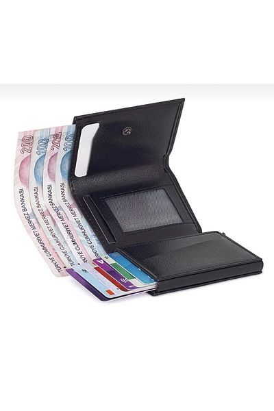 silverteam Automatic Mechanism Boxed Rfid Protection Anti-Theft Money & Card Holder Wallet