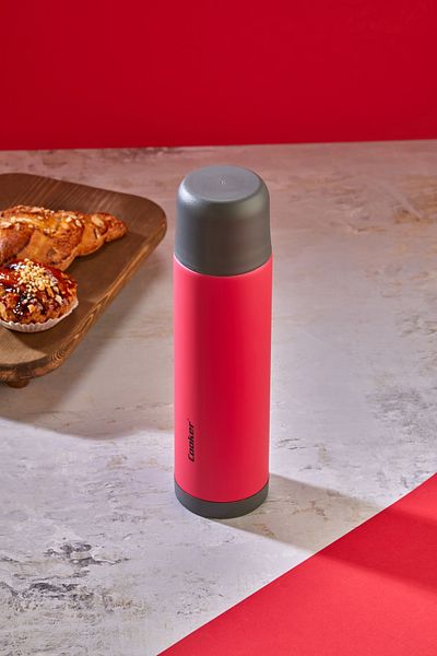 Cooker 750ml Double Wall Stainless Steel Thermos – Leakproof, Double Lid System, 12 Hours Hot 24 Hours Cold