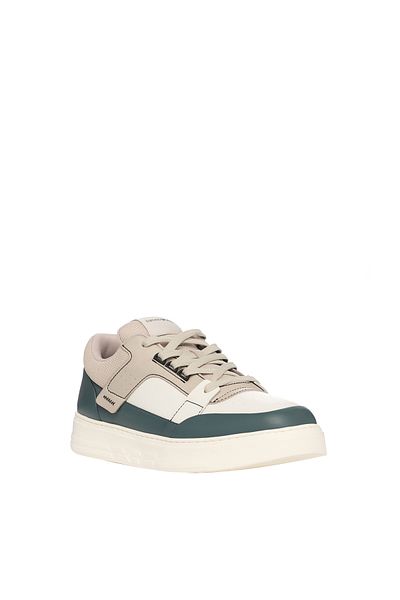 Emporio Armani Men's Flat Sole Sneaker Red Sign and Heart Pattern Multicolor