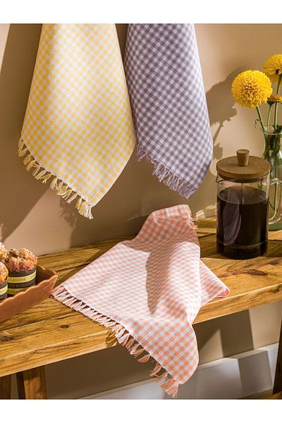 LC Waikiki Lcw Plaid Patterned Drying Cloth 3 Pack 40X50 cm