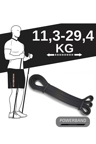 powerband Середньожорстка гумова стрічка для тренувань та вправ Чорна Середнь...