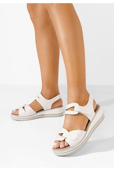 B T Shoes White Lalania chunky-soled sandals