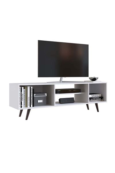 Danube Home Lombre 2 Door TV Unit for TVs up to 50 Inches with Storage - White L150xW39xH59cm