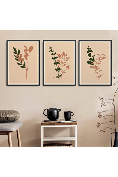 ARTCASTLE Set de 3 tablouri cu ramă din lemn Zero