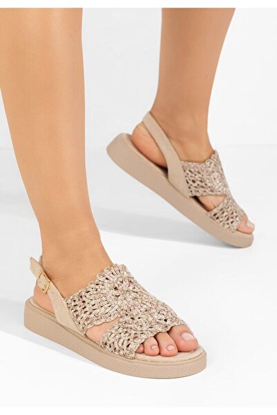 B T Shoes Sandale dama fara toc Nichelle bej