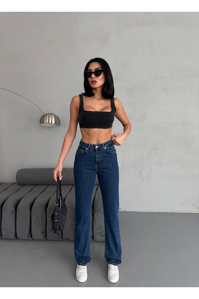 Zeo Basic Dark Blue Straight Pipe Leg Jean