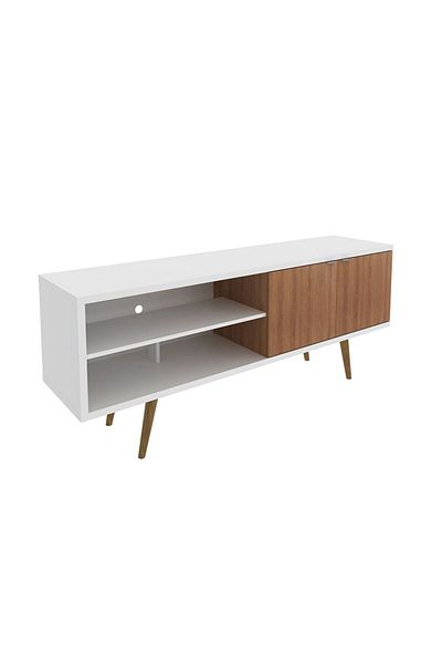 Danube Home Wynn TV Unit with 2 Doors Up to 60 Inches - White/Light Brown L160xW39xH64cm