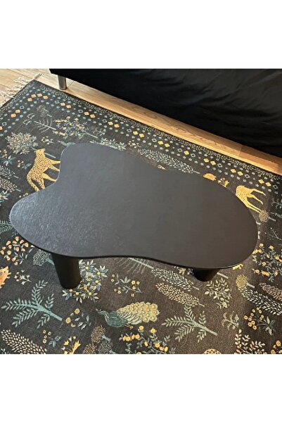 OlcayAksesuar Asimetrik 90x90 cm Modern Ahşap Ayaklı Orta Sehpa