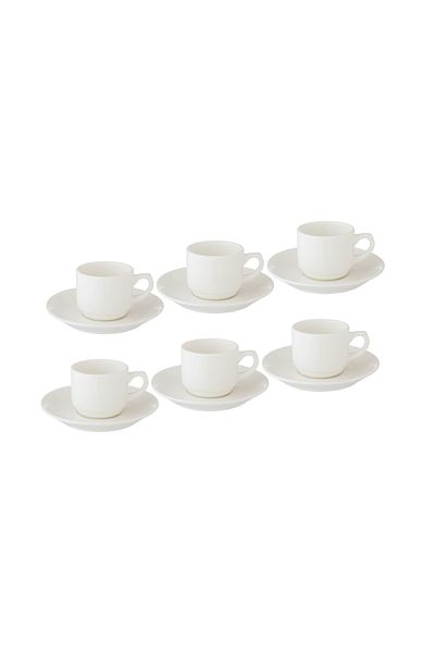 Dania A set of white Turkish coffee cups, 12 pieces (6 cups + 6 saucers)