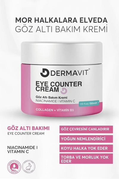 Dermavit Göz Altı Torbası, Göz Çevresi Morluk Ve Ince Çizgi Karşıtı, Aydınlatıcı Gözaltı Bakım Kremi 50 ml