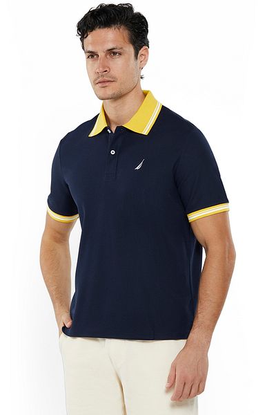 Nautica Men's Cotton and Polyester Dark Navy Polo T-Shirt – Classic Essential for Casual Look