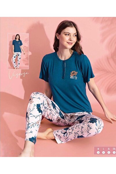 İpek Women's Short Sleeve Long Pajama Set