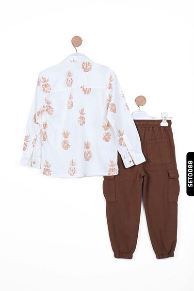 xo kids moda Комплект панталони за момче 5-14 години, кафяв