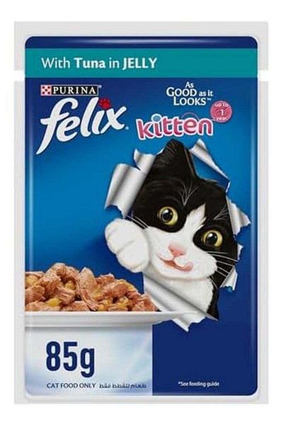 FELIX Best Looking Kitten Food with Tuna in Jelly 85g, Pack of 12