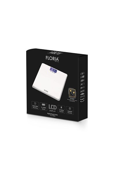 Floria Floria ZLN7683 body scale made of tempered glass, capacity 3-180Kg, LCD display
