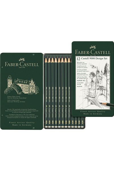 Faber Castell Design Set 12 Pcs Graphite Pencil Castell 9000 Faber-Castell