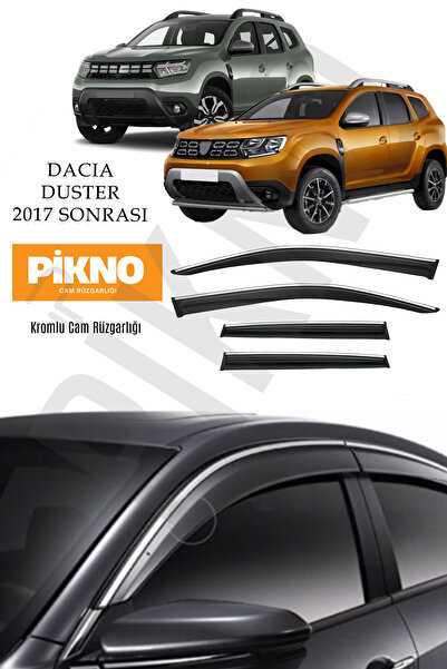 pikno Dacia Duster 2017-2024 Kromlu Cam Rüzgarlığı 4'lü Set A+ Plus