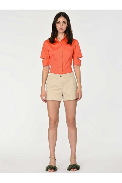 Roman Cep Detaylı Mini Şort Bej Y1912604_024