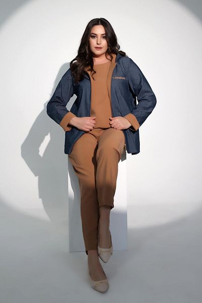 Metpoint Trend42Plus Large Size Camel Elastic Waist Trousers