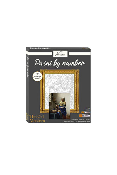 Nassau fine art Set pictura pe numere 40x50 cm Doamna cu ulciorul cu 35 culori si 4 pensule