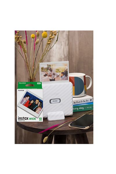 Fujifilm Instax Link Wide Smartphone Printer (White) + Film Pack