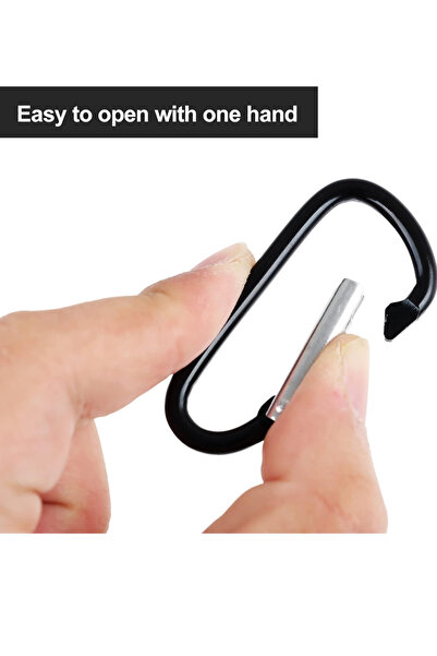 Liber Karabina 10 Adet Yaylı Kanca Kilit 5mm Paslanmaz Alüminyum