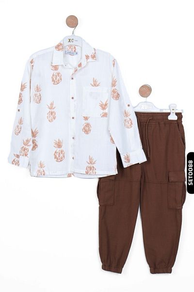 xo kids moda Комплект панталони за момче 5-14 години, кафяв