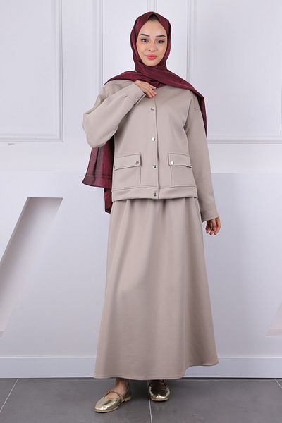 İmajButik Σετ φούστας Mink Scuba Jacket