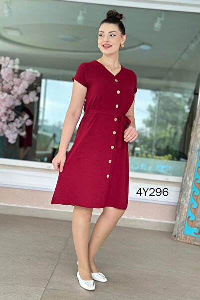 İnce Topuk فستان ايروبين برقبة على شكل حرف V 4Y296