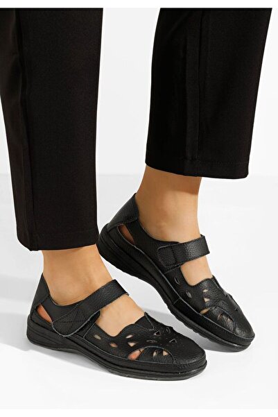 B T Shoes Balerini piele Arriana negri