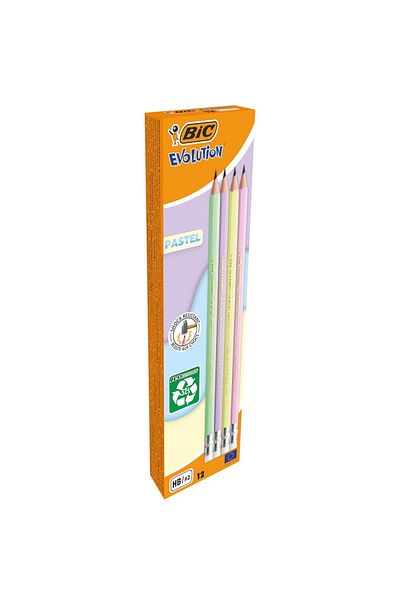 Bic Creion Grafit HB Cu Eramă Eco Evolution Pastel 12/Buc Bic