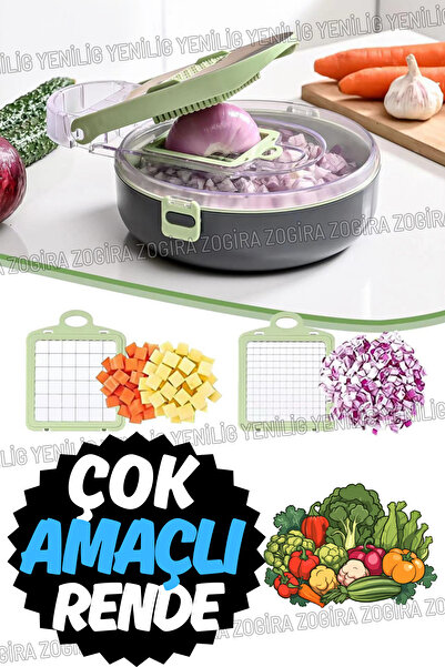 Yenilig 9 Fonksiyonlu Çok Fonksiyonlu Rende Seti – Sebze Doğrayıcı, Dilimleyi...