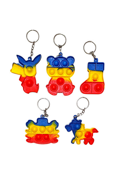 Brother Toys Popit Pop It Duyusal Stres Oyunu 5'li Set Yengeç, Pokemon, Midil...