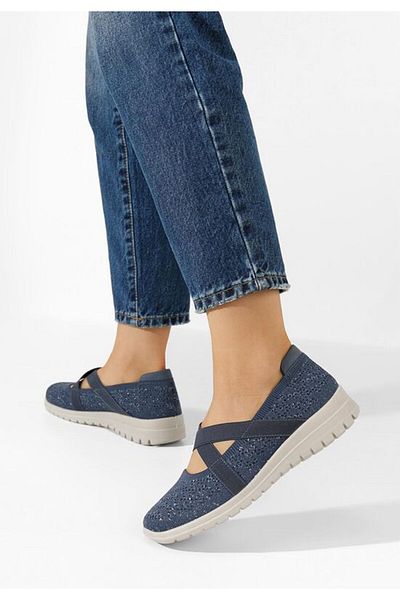 B T Shoes Balerini cu bareta Vanora navy