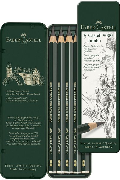 Faber Castell Set 5 Pcs Graphite Pencil Castell Jumbo Faber-Castell