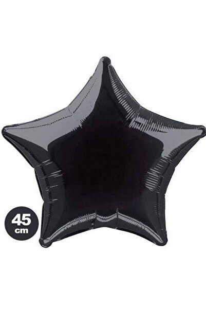 Parti Dükkanım بالون فويل على شكل نجمة أسود مقاس 45 سم